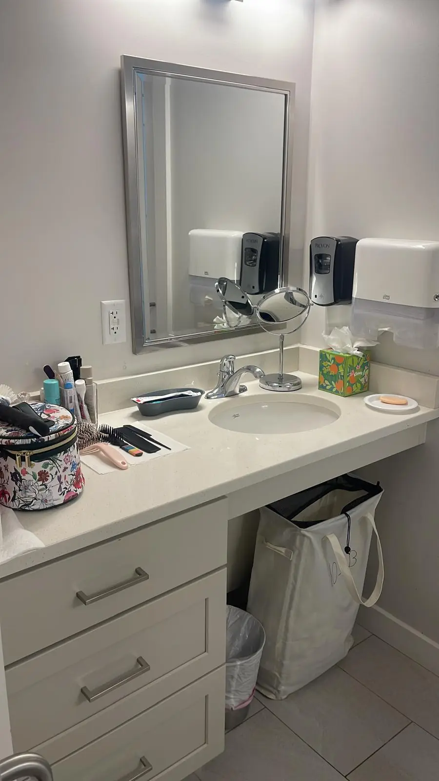 Clean bathroom vanity after a move-out cleaning in Clinton, MA